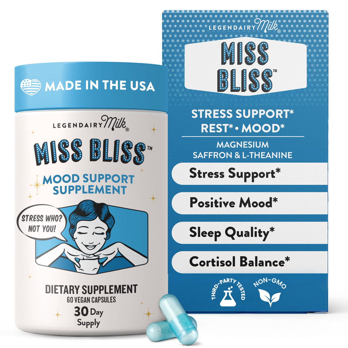 Legendairy Milk Miss Bliss 60 capsules vegan vue de face