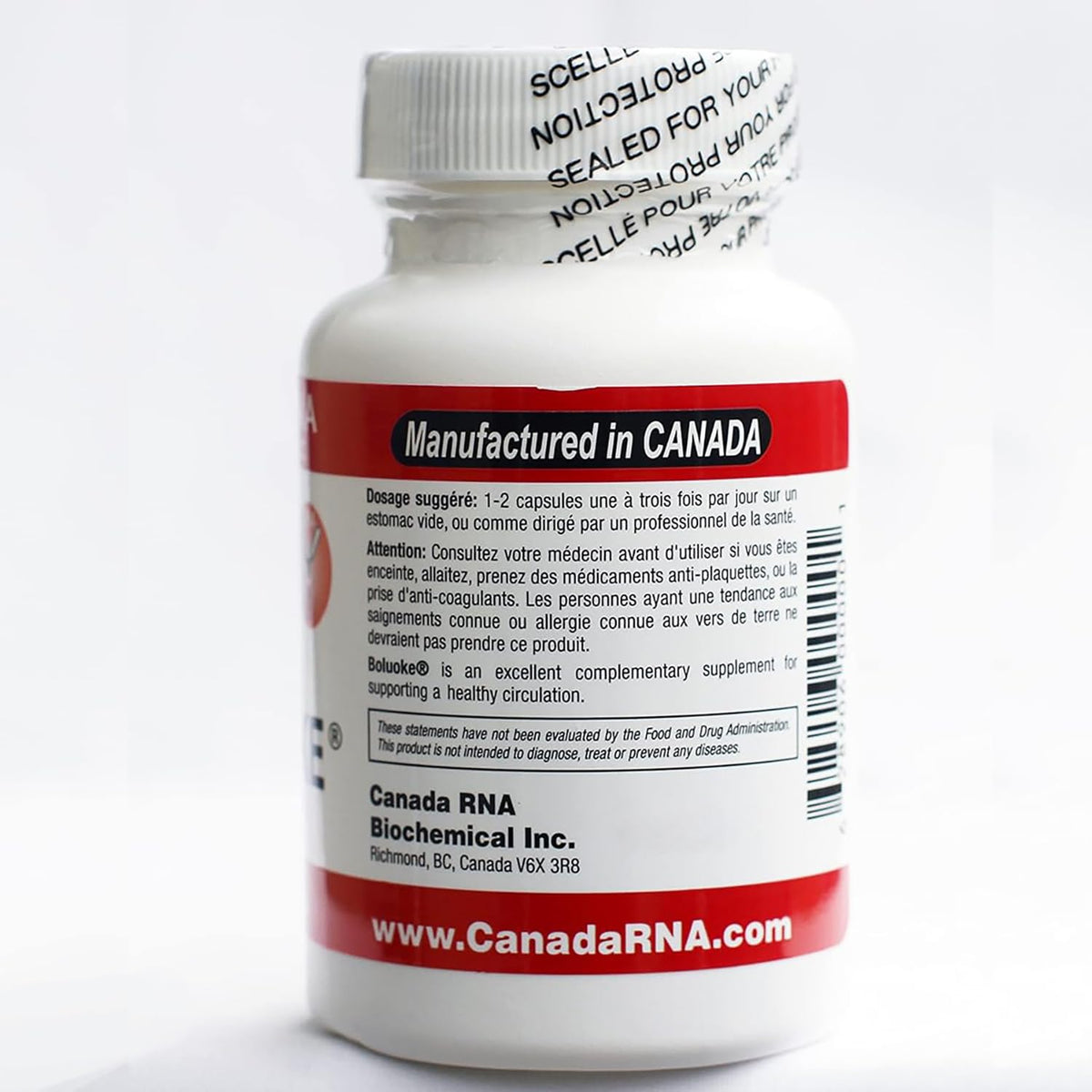 lekullna RNA Boluoke 60 Capsules vue latérale mettant en avant la composition