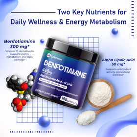 LELUMOON Benfotiamine 990 mg sur table en bois