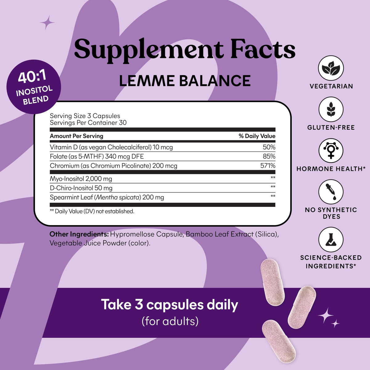 Lemme Capsules de Soutien pour Femmes, prise avec un verre d'eau