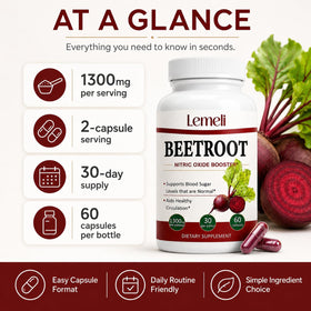 Lence Complément Alimentaire Betterave 1300mg - capsules sur fond blanc