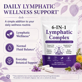 Lence Complexe Lymphatique 6-en-1 Capsules sur fond blanc