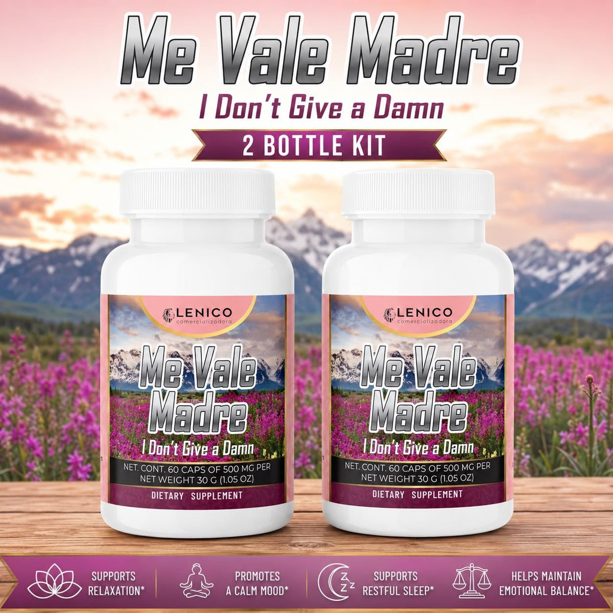Lenico Me Vale Madre deux bouteilles de 60 capsules chacune