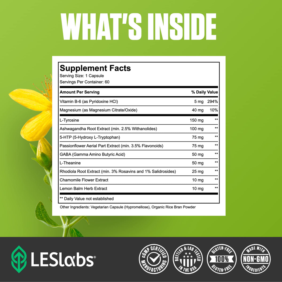 LES Labs Complément Mood & Stress capsules ouvertes