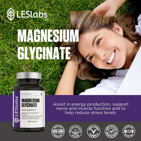 LES Labs Magnésium Glycinate 120 capsules avec dosage