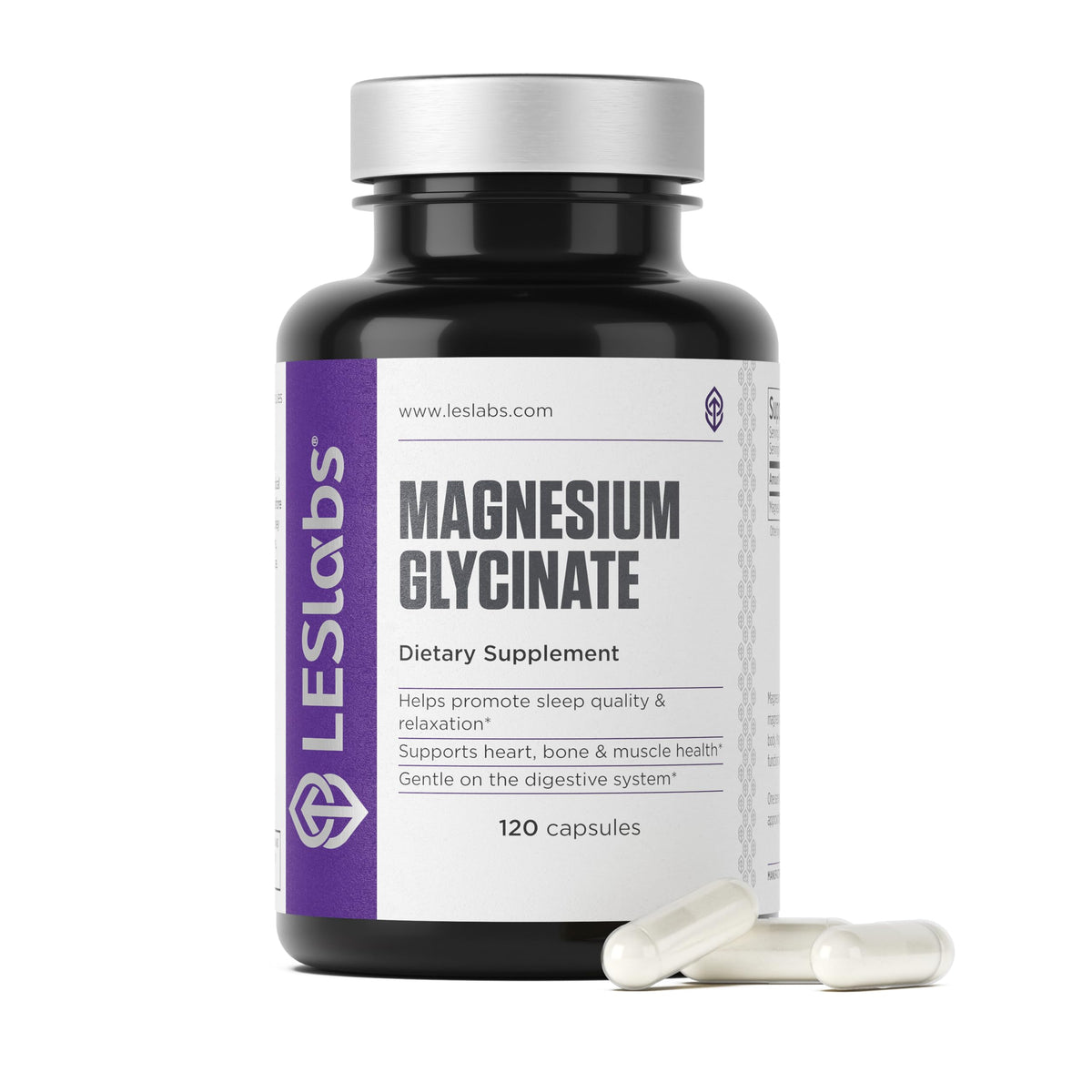 LES Labs Magnésium Glycinate 120 capsules vue de face