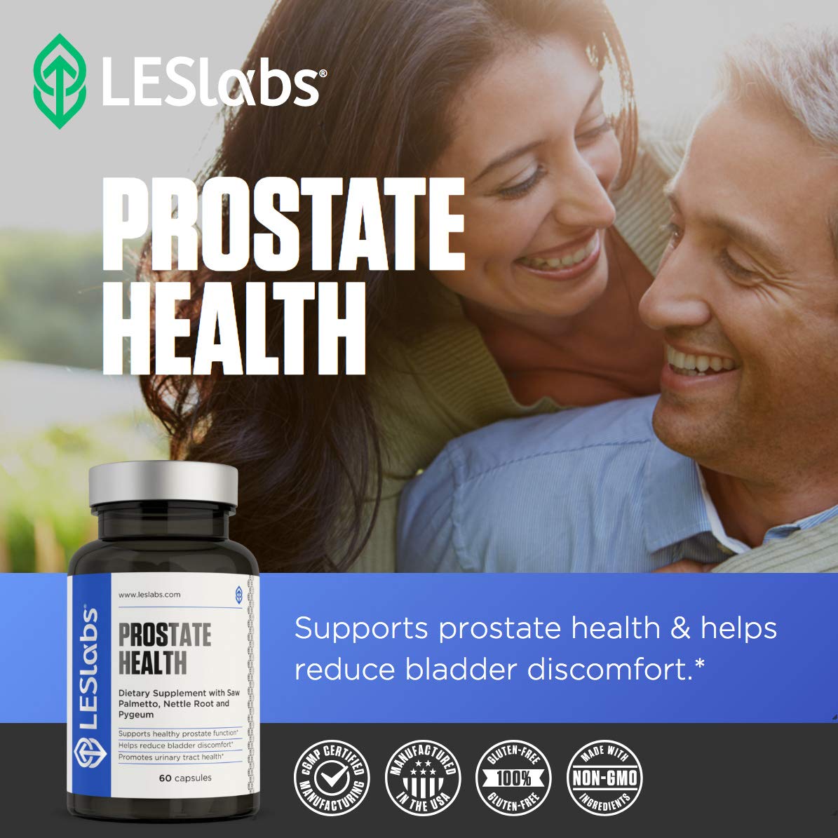 LES Labs Santé Prostatique 60 Capsules avec une capsule visible à côté
