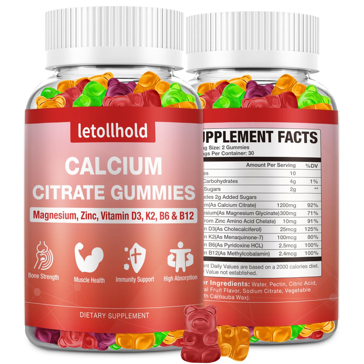 letollhold Gummies Calcium Citrate 1200 mg en main