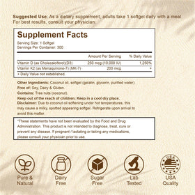 LETSCOL gélules molles de vitamine D3 K2, côté droit