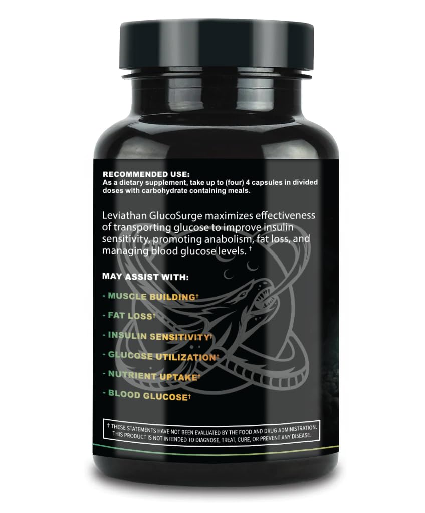 Leviathan GlucoSurge 400mg Dihydroberberine côté avec ingrédients