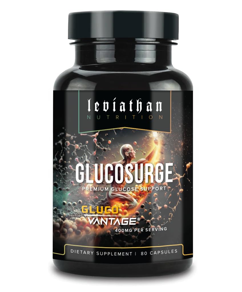 Leviathan GlucoSurge 400mg Dihydroberberine vue avant avec capsules