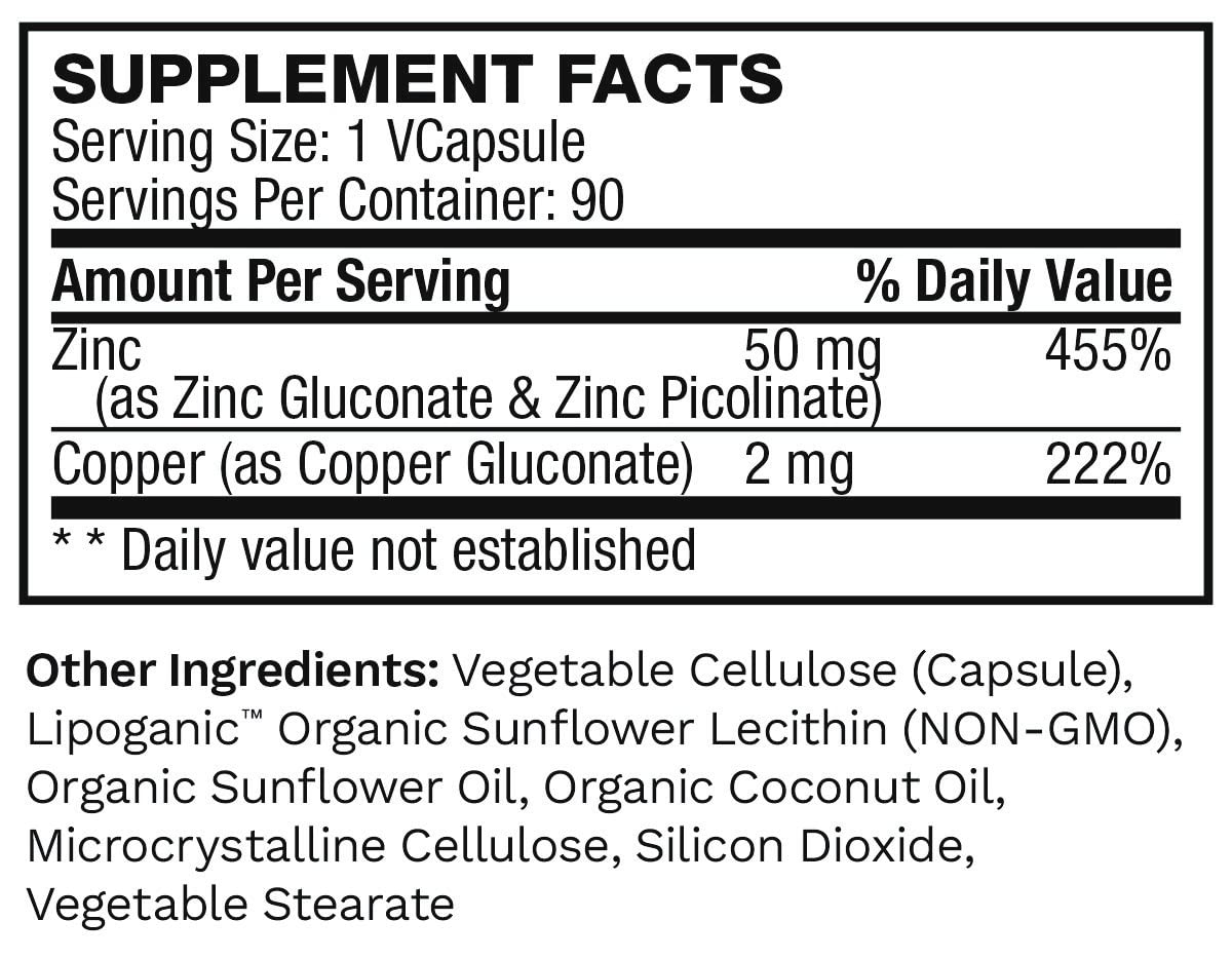 Lewis Labs Zinc Picolinate 50 mg capsules side view