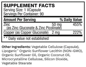 Lewis Labs Zinc Picolinate 50 mg capsules side view