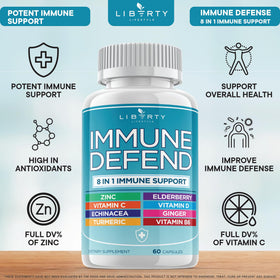 Liberty Lifestyle Complément Alimentaire 8 en 1 180 Capsules avec étiquettes