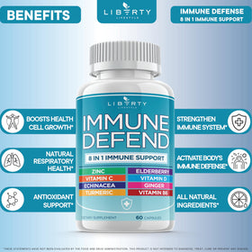 Liberty Lifestyle Complément Alimentaire 8 en 1 capsules ouvertes sur une table