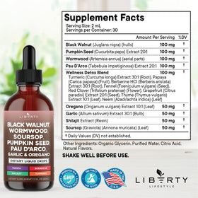 Liberty Lifestyle Complément Alimentaire Liquide 240 ml avec étiquette détaillée