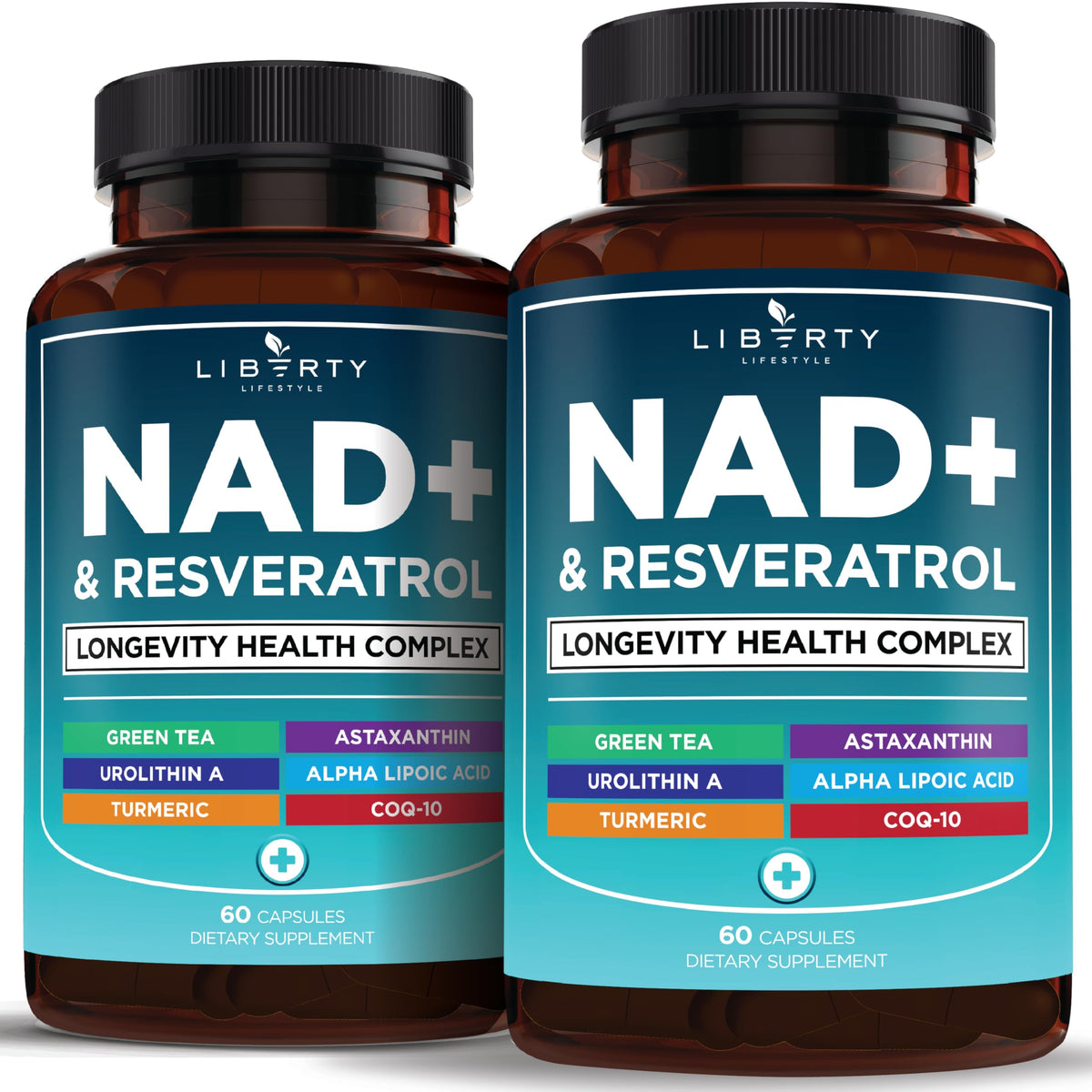 Liberty Lifestyle Complément Alimentaire NAD+ 300 mg avec Astaxanthine, vue avant
