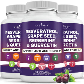 Liberty Lifestyle Complément Alimentaire Resveratrol 180 gélules - vue de face