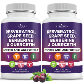 Liberty Lifestyle Complément Alimentaire Resvératrol et Berbérine, vue avant