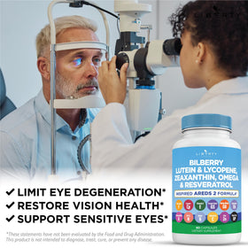 Liberty Lifestyle Complément Alimentaire Santé des Yeux 180 Capsules ouvertes avec capsules