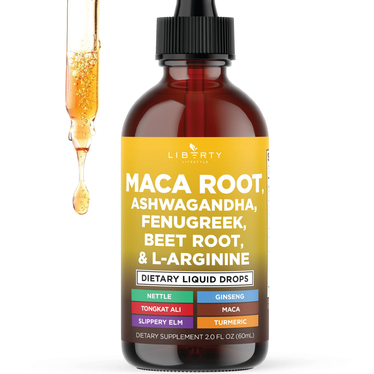 Liberty Lifestyle Gouttes Liquides de Racine de Maca 2oz vue avant