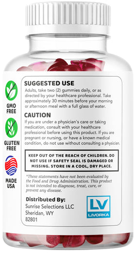 Libicade Gummies LIVORKA sur fond blanc