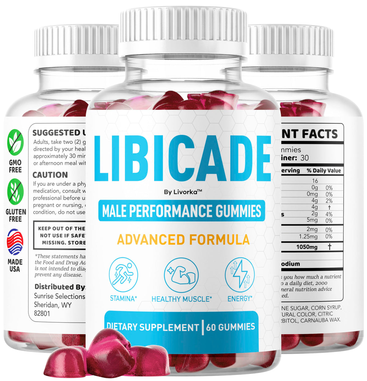 Libicade Gummies LIVORKA sur une table