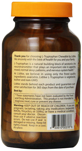 Lidtke L-Tryptophan comprimés à mâcher 60 comprimés vue de côté