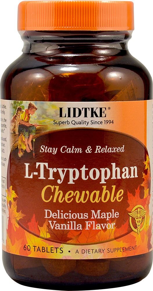 Lidtke L-Tryptophan comprimés à mâcher 60 comprimés vue de face