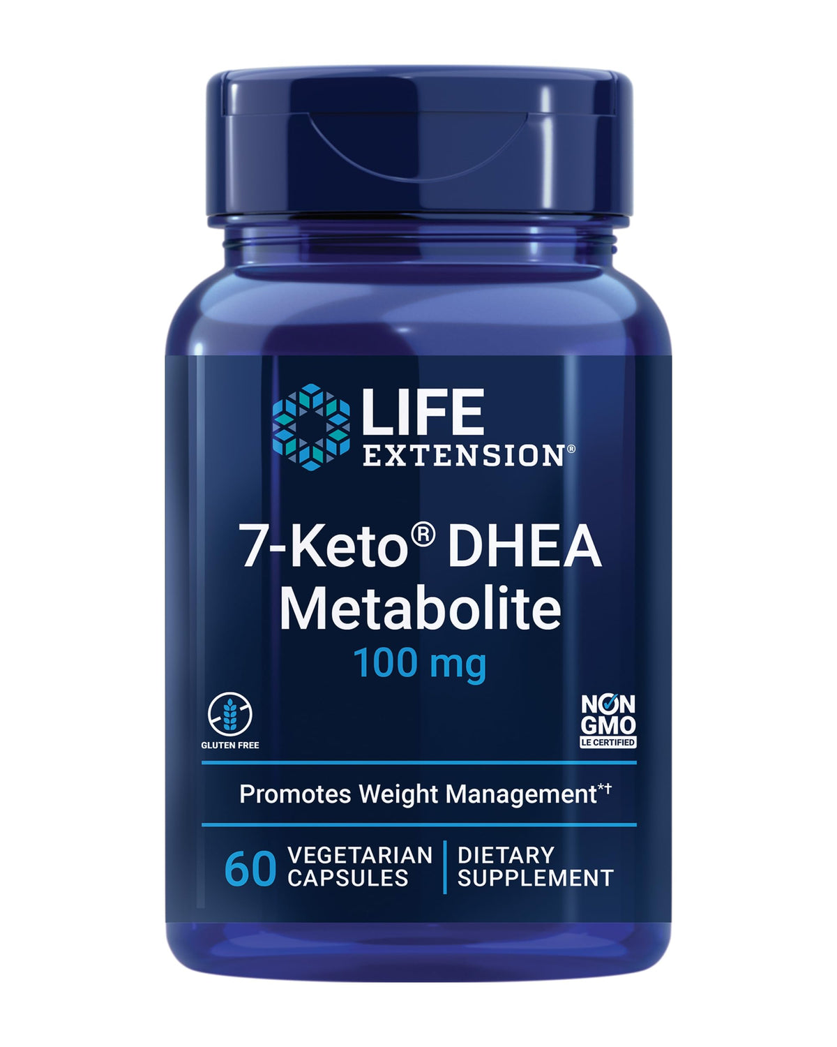 Life Extension 7-Keto DHEA a balanced routine 100 Mg 60 Capsules Végétariennes - Vue de face
