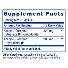 Life Extension Acetyl-L-Carnitine Arginate 90 capsules, vue de côté