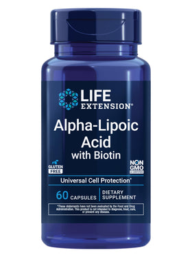 Life Extension Acide Alpha-Lipoïque avec Biotine 60 Capsules vue avant