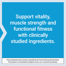 Life Extension Active Vitality & Strength capsules à côté d'un verre d'eau