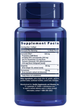 Life Extension Advanced Curcumin Elite Extrait de Curcuma gélules sur une table