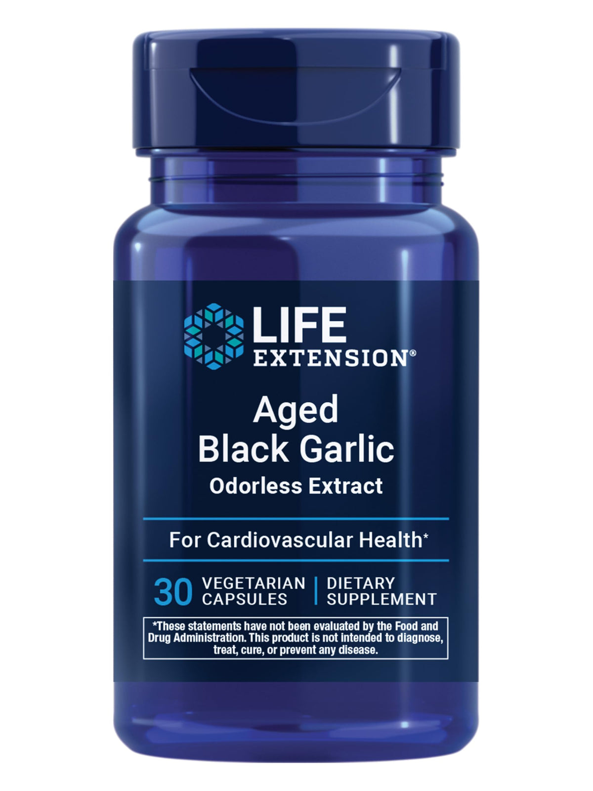 Life Extension Aged Black Garlic 30 capsules front view