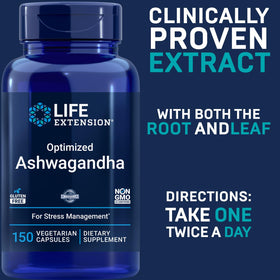 Life Extension Ashwagandha Optimisé - étiquette des ingrédients