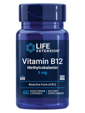 Life Extension B12 Methylcobalamine 5 mg pastilles devant l'emballage