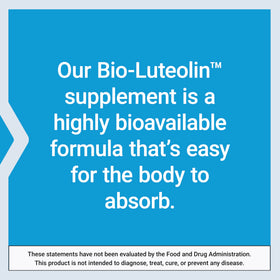 Life Extension Bio-Luteolin capsules à côté d'un verre d'eau