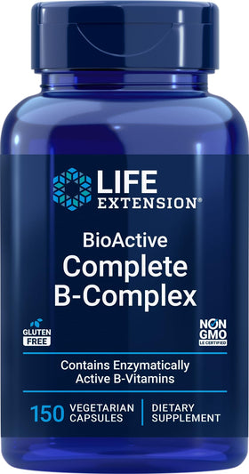 Life Extension BioActive Complete B-Complex 150 Capsules Végétariennes, vue de face