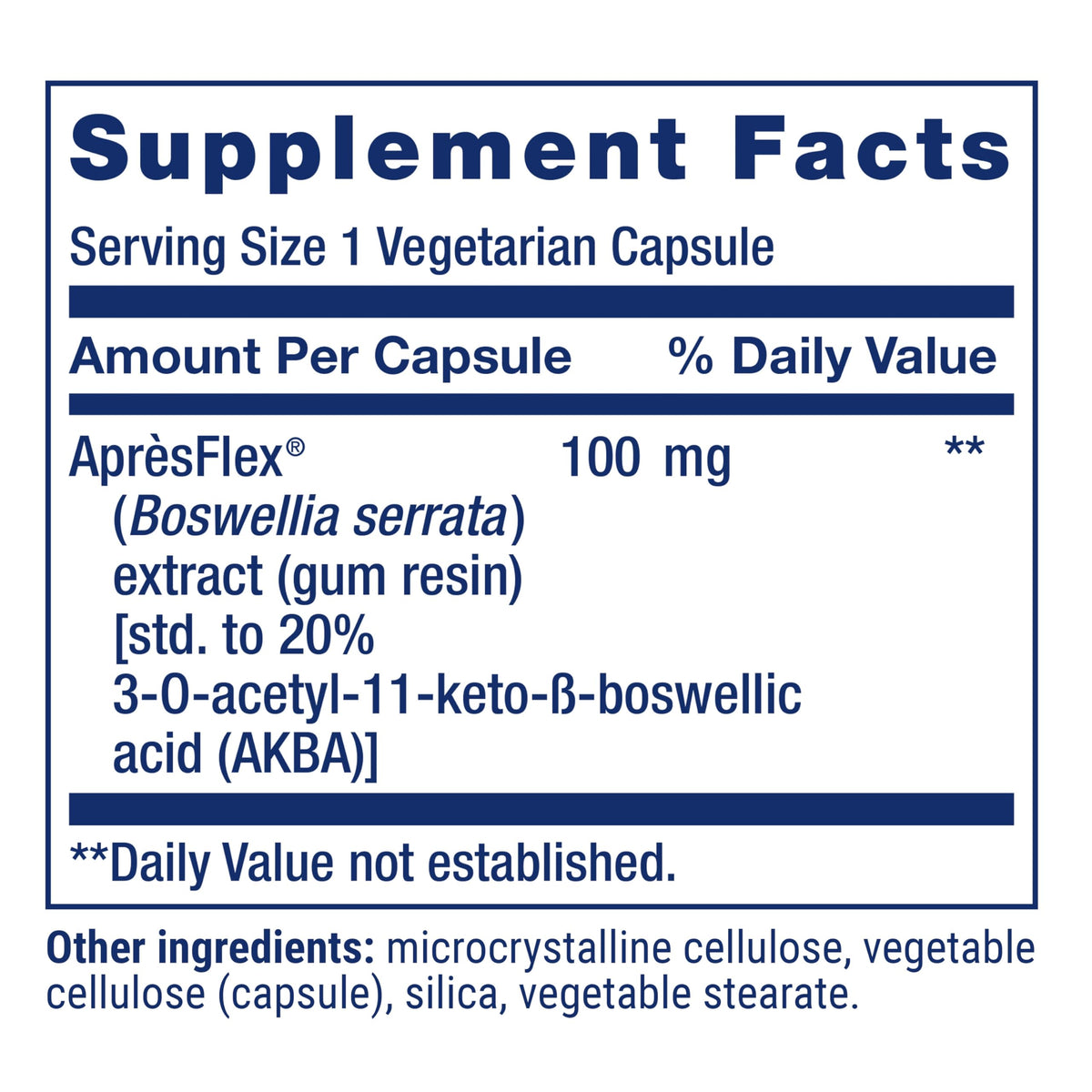 Life Extension Boswellia capsule unique sur une cuillère