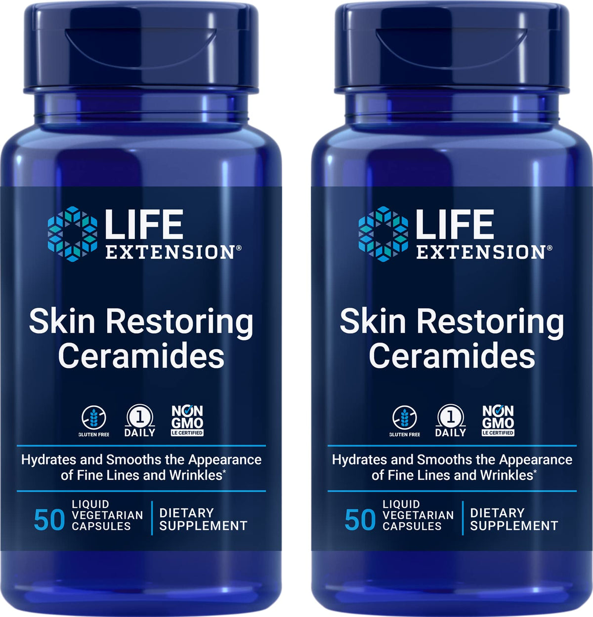 Life Extension Ceramides Rénovateurs de Peau 50 Capsules, vue de face