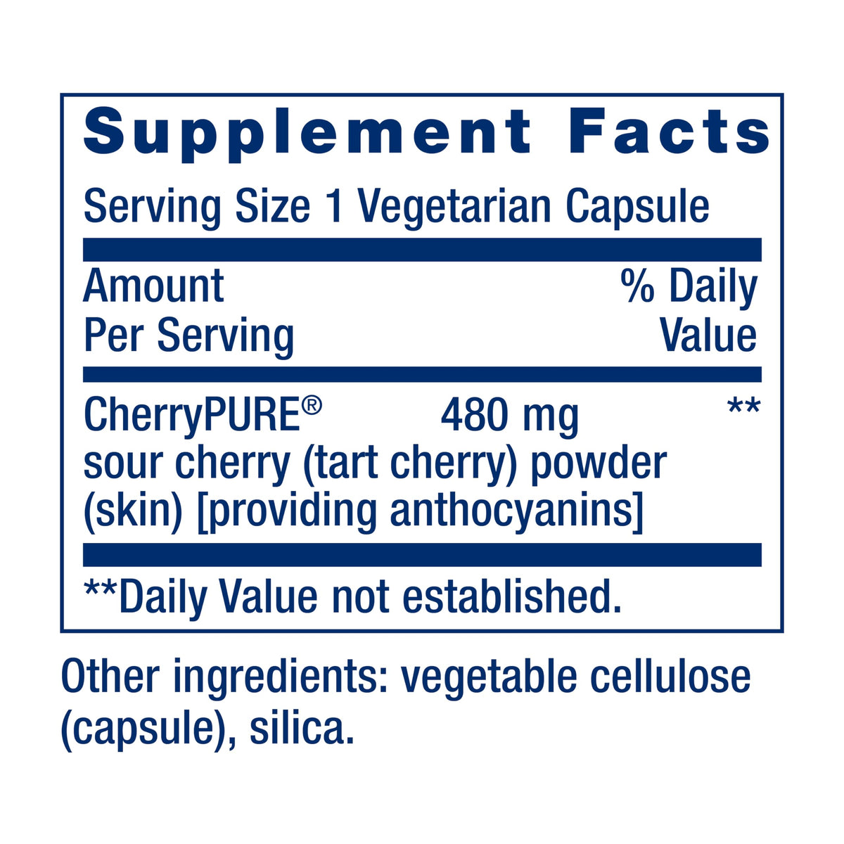 Life Extension Cerise Acide 60 capsules sur une table