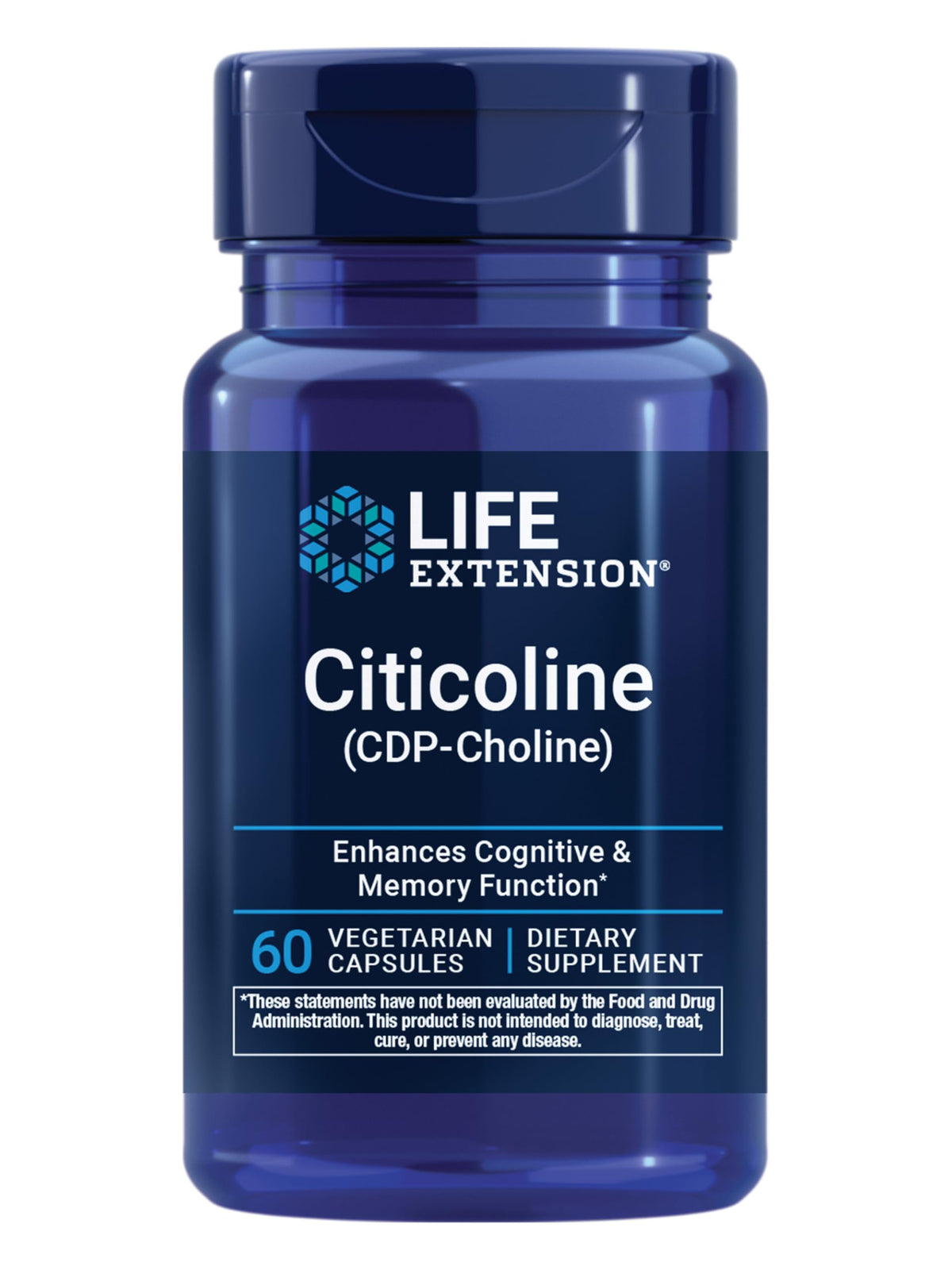 Life Extension Citicoline 500 mg capsules front view