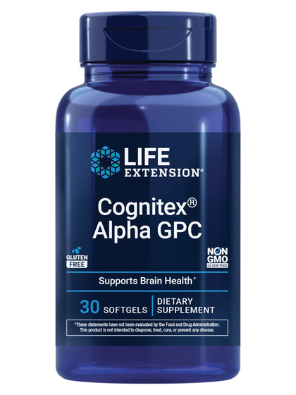 Life Extension Cognitex Basics 30 gélules vue avant avec étiquette