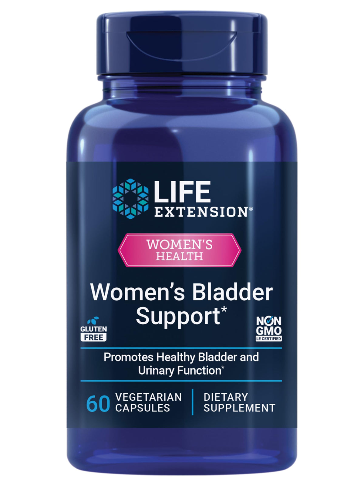 Life Extension Complément Alimentaire Soutien Vésical Femme 60 Capsules vue avant