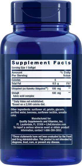 Life Extension CoQ10 Super Ubiquinol 100mg avec capsules vues de côté