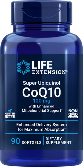 Life Extension CoQ10 Super Ubiquinol 100mg flacon de 90 capsules