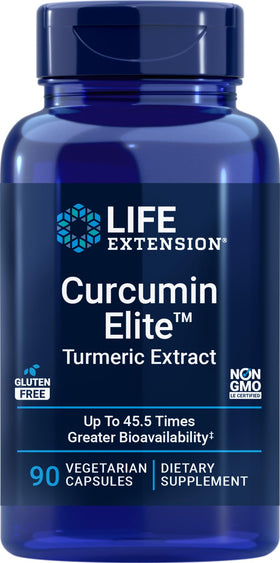 Life Extension Curcumin Elite Extrait de Curcuma 90 capsules végétariennes face