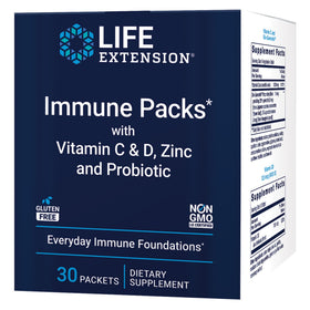 Life Extension daily wellness Packs avec Vitamine C, D, Zinc et Probiotique - boîte
