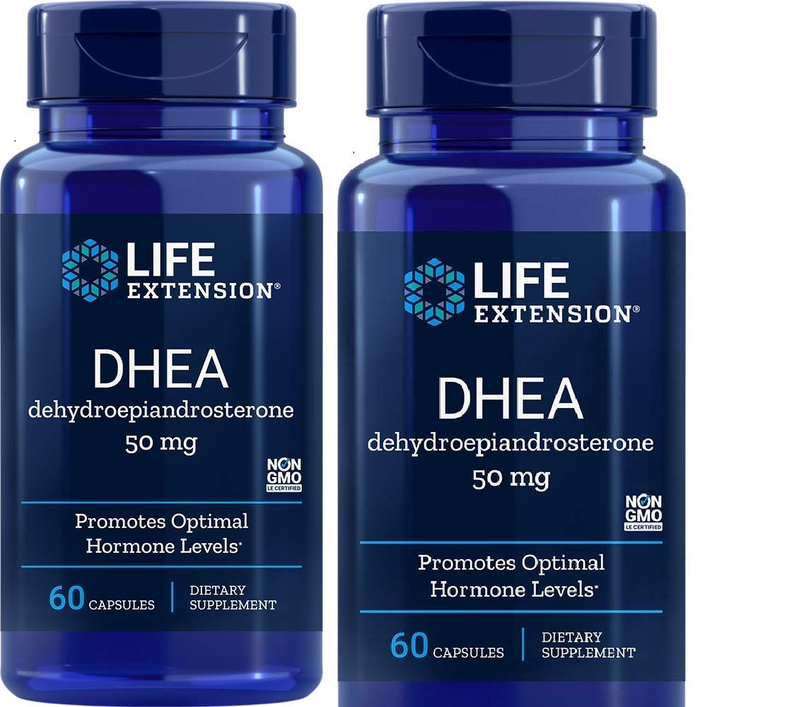 Life Extension DHEA 50 mg 60 capsules vue de face